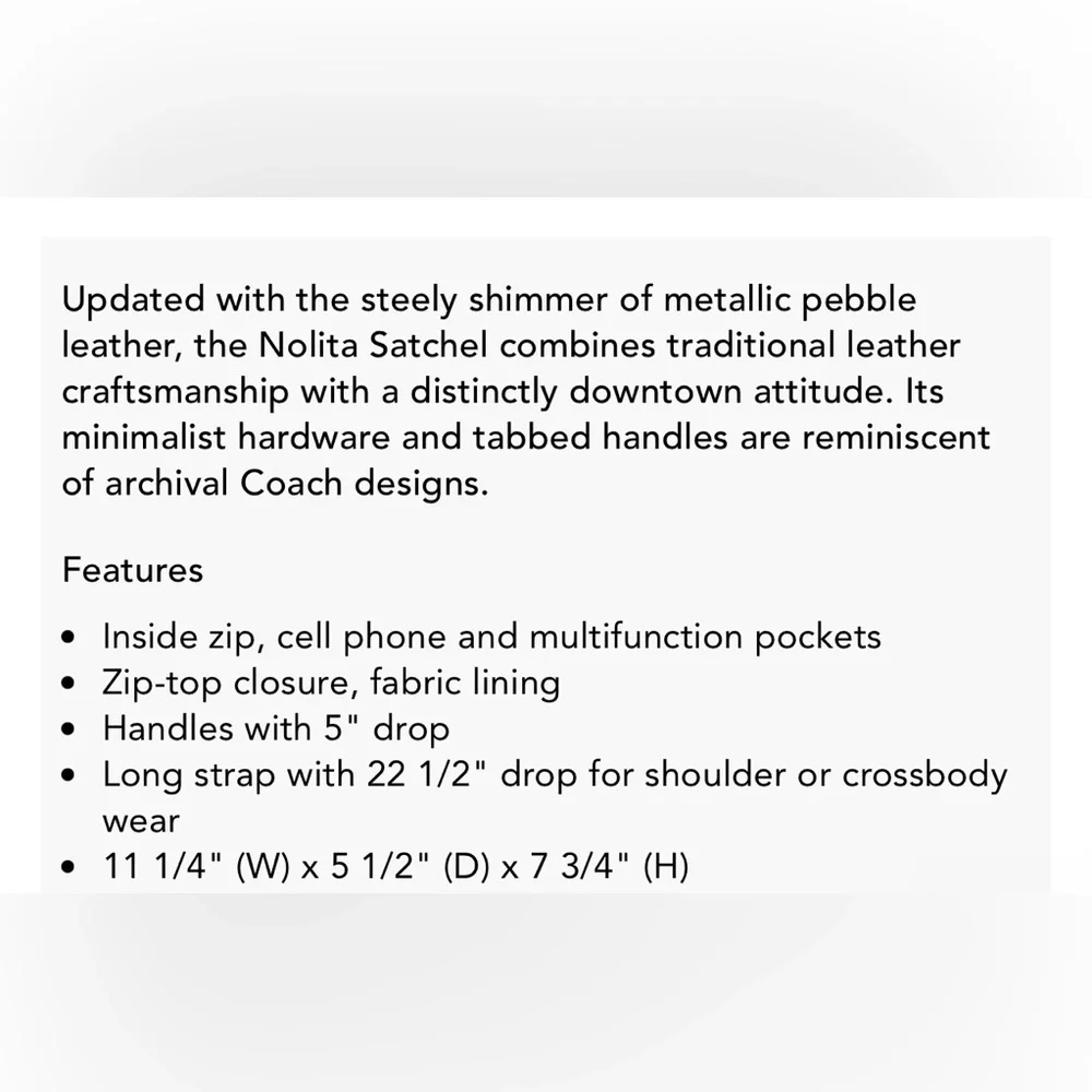 Coach Nolita Satchel/Crossbody Bag